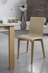 GLAMOUR WOOD SE135, Stuhl aus Massivholz, gepolsterter Sitz und Rcken, in der modernen Art