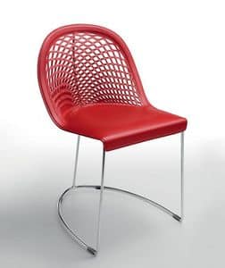 Guapa S, Metallstuhl, natrliche hide Sitz, verschiedene Farben
