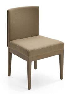 Kok Stuhl, Holzstuhl mit gepolstertem Sitz und Rcken, fr Bars und Kchen