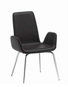Luce-A, Gepolsterter Stuhl mit Metallfuß