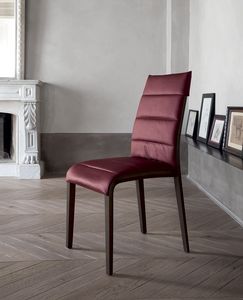 PORTOFINO, Stuhl aus Holz mit Lederbezug