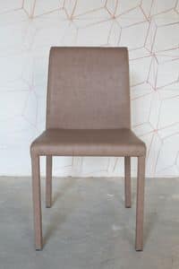Possagno bassa, Moderner Stuhl aus Leder mit rohrfrmigen 25x25 mm