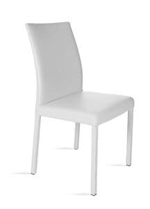 Possagno XL, Stuhl mit Sitz und Rckenlehne aus Leder, Vierkantrohrrahmen