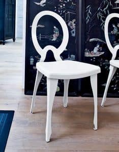 Revolution CF, Stuhl aus Metall bezogen mit Stoff, Stil Louis XVI