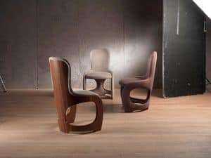 SE49 Venere Stuhl, Weichen Stuhl mit Rückenlehne in furniert Nussbaum Canaletto