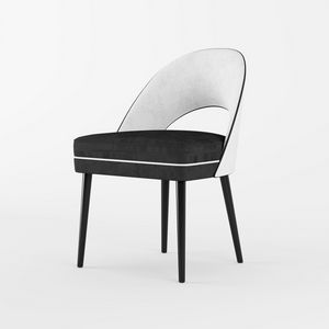 Tholos Chair 02 Art. ET0201, Gepolsterter Stuhl mit schwarzen Beinen