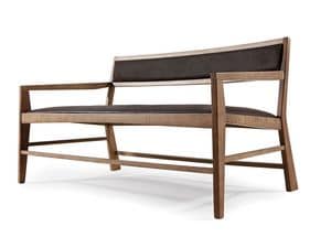 Aruba sofa, Sofa mit minimalen Design, in Eschenholz, gepolstert