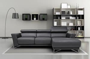 Azelia, Sofa aus Stahl, Tanne, Polyurethan und Polyester