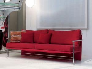 Block, Elegantes Sofa mit Eisen sichtbaren Rahmen, für das Büro