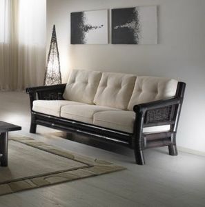 Divano Osaka black, 3-Sitzer-Sofa mit Armlehnen