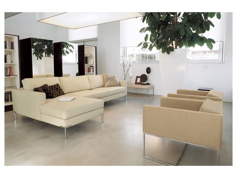Ginger, Linear Sofa mit sichtbaren Füßen, für moderne Büro
