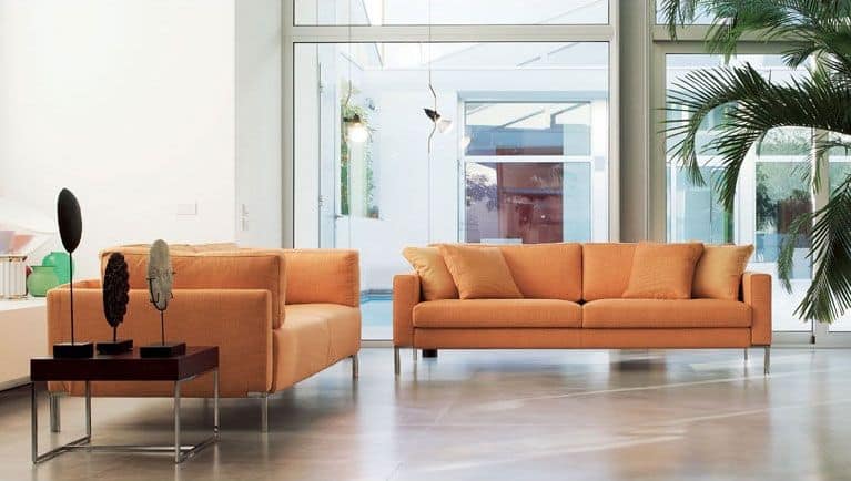 Ginger, Linear Sofa mit sichtbaren Füßen, für moderne Büro
