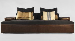 Globe, Modernes Sofa auf Projekt, in Leder oder Stoff