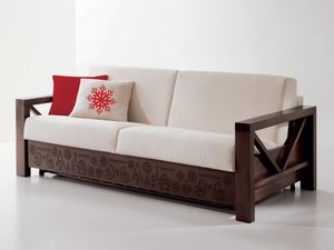 Hollywood angepasst 02, Spezielles Sofa in Holz mit personalisierten Schnitzereien