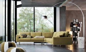 Link, Moderne Sofa mit abnehmbarem Bezug, Ledersofa fr moderne Wohnrume