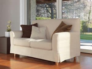 Maiorca, Linear Sofa, Füße in Buche massiv, für moderne Wohnzimmer
