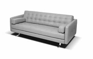 Minerva, Modernes quadratisches Sofa mit getufteter Rckenlehne
