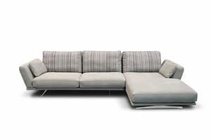 Parma modular, Modulares Sofa mit Metallgestell in Form eines Schlittens