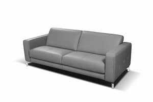 Rey, Modernes quadratisches Sofa mit kologischem Polyurethan