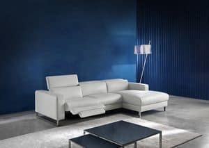 Sidney, Moderne Sofa mit Halbinsel, gepolstert