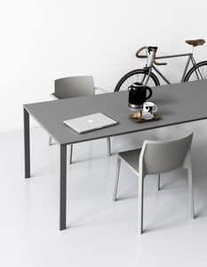 Be-Easy, Ausziehbarer Tisch im minimalistischen Stil, mit Top aus Fenix