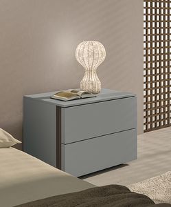 CAPRI Nachttisch, Nachttisch mit linearem Design, mit 2 Schubladen