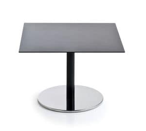 Intondo H40 Q, Quadratischen Tisch mit Metallgestell und Laminat, niedrigen Tisch ideal mit Sofas