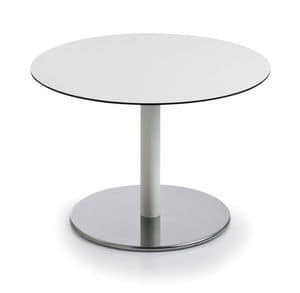Intondo H40 R, Runder Tisch mit Metallrahmen und Laminat ist niedriger Tisch ideal mit Sofas
