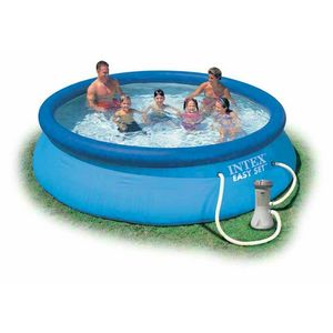 Intex 28132 Easy Set ber dem Boden aufblasbaren Pool rund 366x76 - 28132, Aufblasbares Pool im Freien mit Filterpumpe