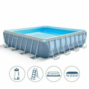 Intex oberirdisches Schwimmbad - 28764, Quadrat-Boden Schwimmbad, mit 3 Schichten pvc