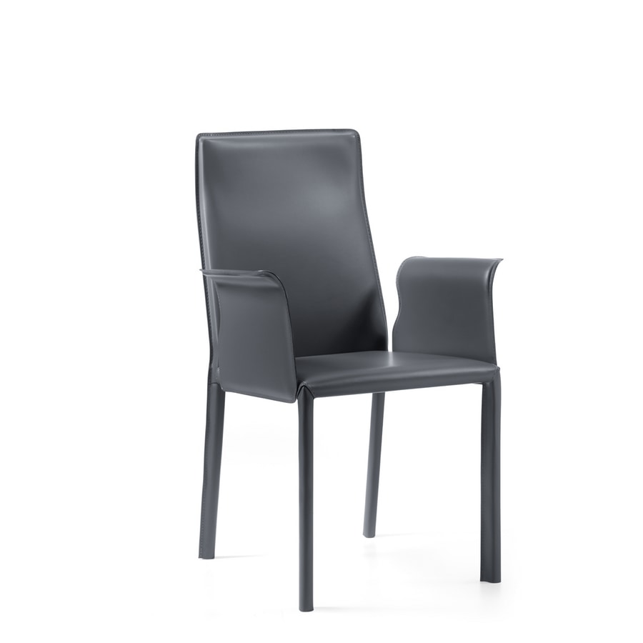 Ara br, Moderner Stuhl, komplett mit Leder bezogen