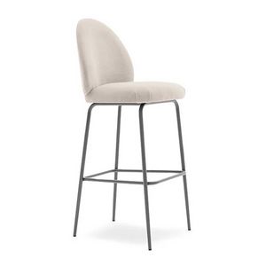 Lily 04585, Moderner gepolsterter Hocker mit Metallbeinen