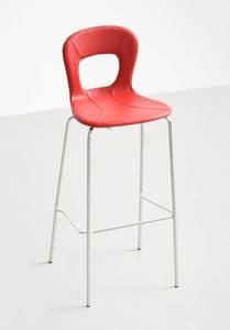 Blog Stool UPH 68, Design Barhocker mit Schale in Leder, fr moderne Kchen