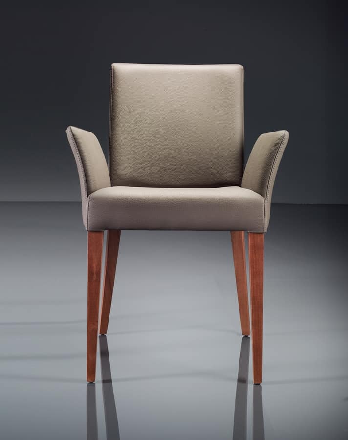 ART. 222 FLORANCE, Moderne Sessel in Buche, gepolstert Armlehnen