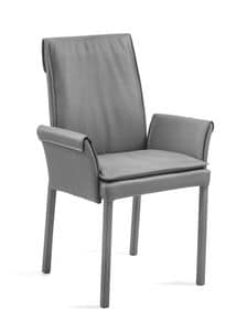 Borso XL, Gepolsterter Sessel mit quadratischem Schlauch, fr Gaststtten