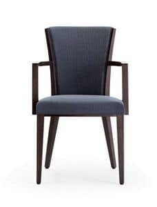 C42, Sessel mit Armlehnen aus Holz, Sitz und Rcken gepolstert, mit Stoff bezogen, fr Vertrags-und Wohnbereich
