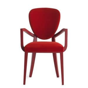 Cammeo 02621, Sessel aus Massivholz, Sitz und Rcken gepolstert, Stoffbezug, moderner Stil