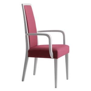 Erminio 00321, Sessel mit Armlehnen aus Massivholz, Sitz und Rcken gepolstert, Stoffbezug, fr den Objektbereich