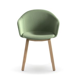 Máni Armshell fabric WL, Gepolsterter Sessel mit Holzgestell