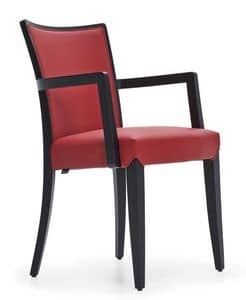 Nobilis sedia con braccioli, Stuhl mit Armlehnen, in Massivholz, fr den Objektbereich