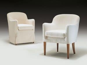 Olga, Moderne Sessel aus Holz und Polyurethan, für den Objektbereich
