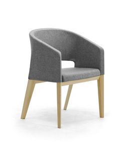 Reef 4G Holz, Gepolsterter Stuhl mit h�lzernen Beinen, in minimalem Stil