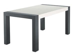 TM06, Ausziehbarer Tisch aus Esche, bicolor lackiert