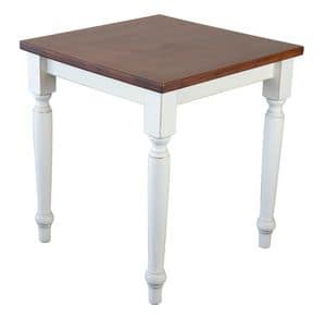 TA41, Quadratischer Tisch aus massiver Buche, fr rustikale Umgebungen