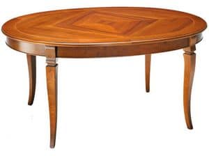 TA25, Erweiterbar ovalen Tisch, aus Buchenholz und Laminat