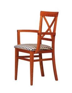 311 P, Stuhl mit Armlehnen und Rückenlehne aus Holz, für Pubs
