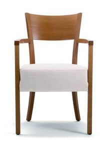 1026, Sessel aus Buchenholz mit gepolstertem Sitz