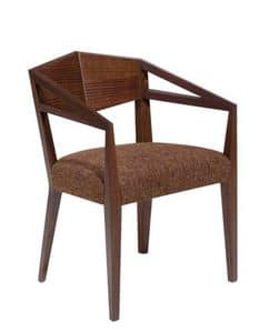 C32, Sessel mit Armlehnen aus Massivholz, Sitz gepolstert, Stoffbezug, fr Restaurants und Bars