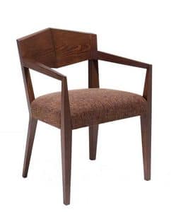C34, Sessel aus Holz, gepolstert und Stoffbezug Sitz, fr Hotels und Restaurants