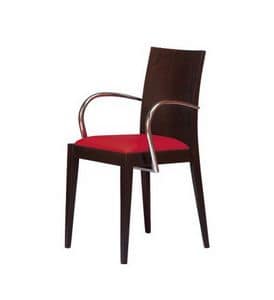 M09, Sessel aus Holz mit Armlehnen, gepolsterter Sitz, fr Hotels und Restaurants